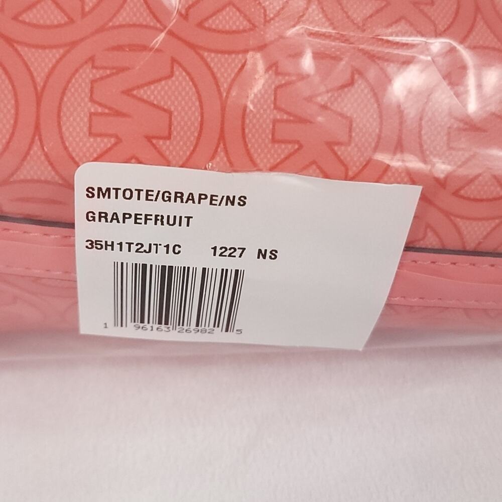 Michael Kors Small Tote Bag The Jodie Jacquard Pink Grapefruit - Picture 6 of 9